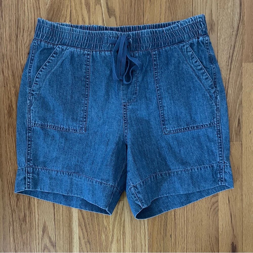 Comfort Drawstring Denim Shorts - Blue